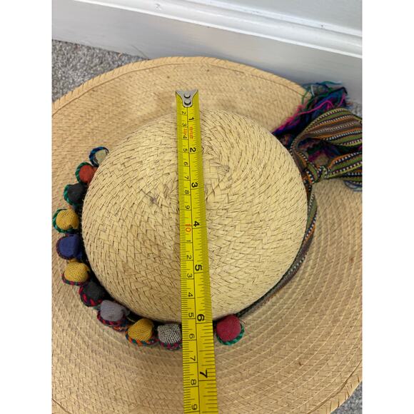 Guatemalan Worry Doll Woven Straw Hat Travel Tourist Coastal Vintage EUC - Picture 5 of 6